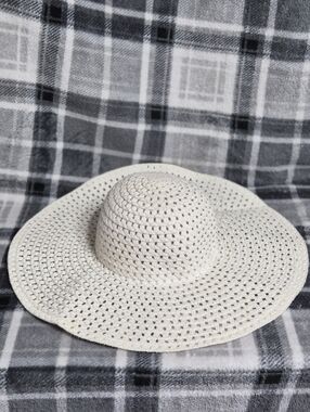 Woven Wide Brim Sun Hat - White